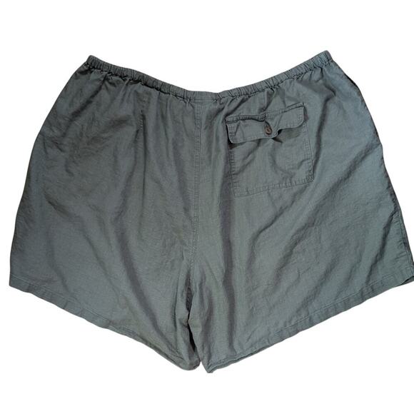 Venezia Jeans Womens Plus Sz 26/28 Green Linen Blend Shorts 6.5" Inseam - Picture 2 of 7